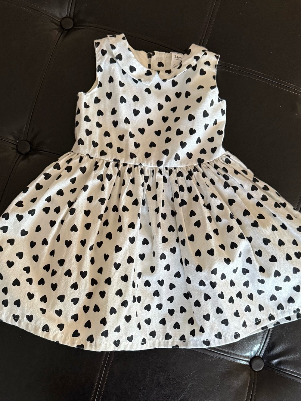 Carter's White Dress with Black Heart Print